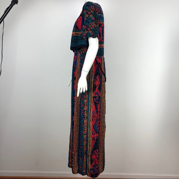 Carole Little Full Length Boho Hippie Dress - 12 - Picture 3 of 8
